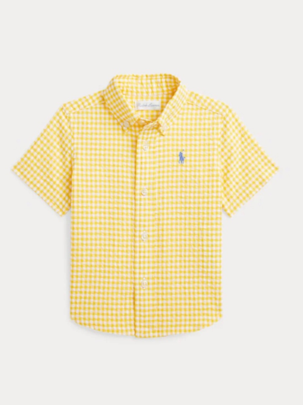 Little Boys Gingham Seersucker Short Sleeve Shirt